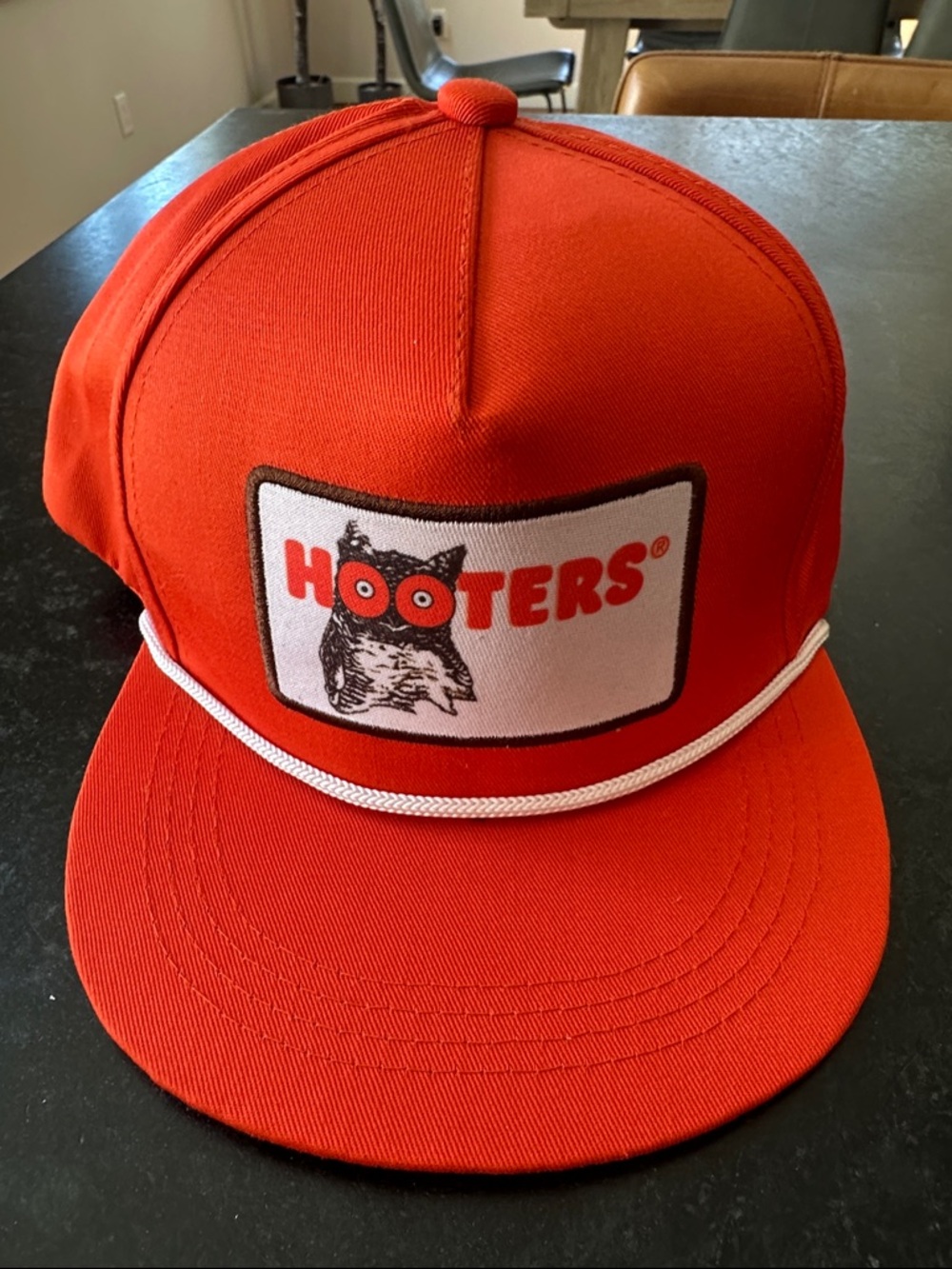 New Hooters Red Orange Snapback Cap with Owl Patch